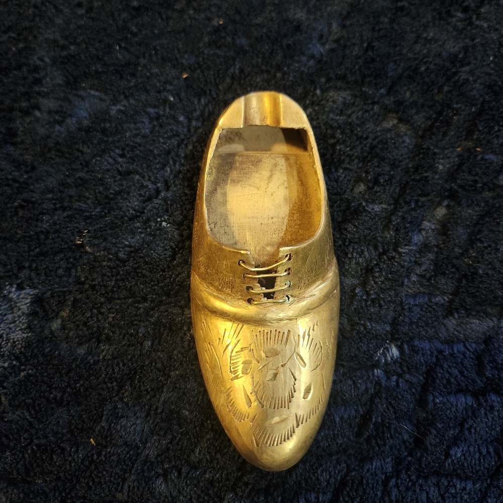 Vintage Brass Oxford Ashtray Shoe 3"
